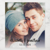 Moderne foto met handgeschreven script aangepaste  wijn etiket (Enkel label)