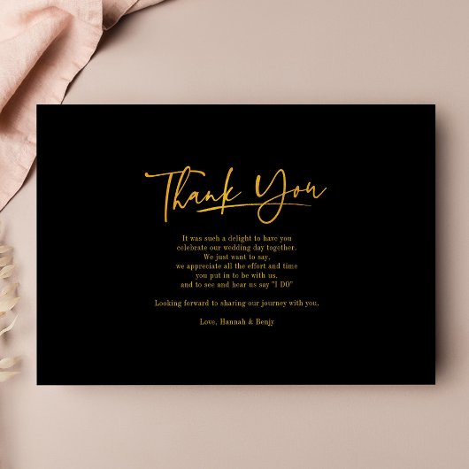 Moderne foto met handschrift weduwschap bedankkaart