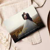 Moderne foto met handschrift weduwschap bedankkaart