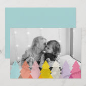 Moderne foto met heldere kerstbomen feestdagenkaart (Voorkant / Achterkant)