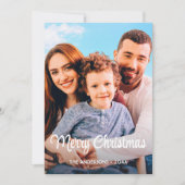 Moderne foto met kerstcadeauscript feestdagenkaart (Voorkant)