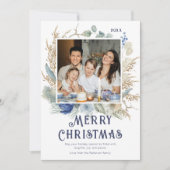 Moderne foto met kerstscript Boho Floral (Voorkant)