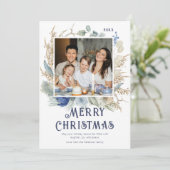 Moderne foto met kerstscript Boho Floral (Staand voorkant)