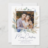 Moderne foto met kerstscript Boho Floral (Voorkant)