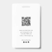 Moderne foto met logo | Aangepaste werknemersnaam Badge (Achterkant)