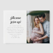 Moderne foto met minimaal Baby shower Vellum Uitnodigingen (Voorkant)