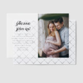 Moderne foto met minimaal Baby shower Vellum Uitnodigingen (Offset (Uitnodiging))