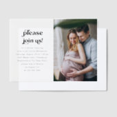 Moderne foto met minimaal Baby shower Vellum Uitnodigingen (Offset)