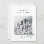 Moderne foto met minimale kerstmis feestdagenkaart (Voorkant)