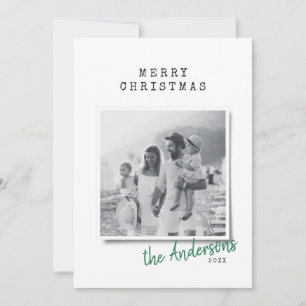 Moderne foto met minimale kerstmis feestdagenkaart