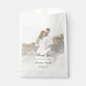 Moderne foto met overlay bruiloft bedankzakje (Voorkant)