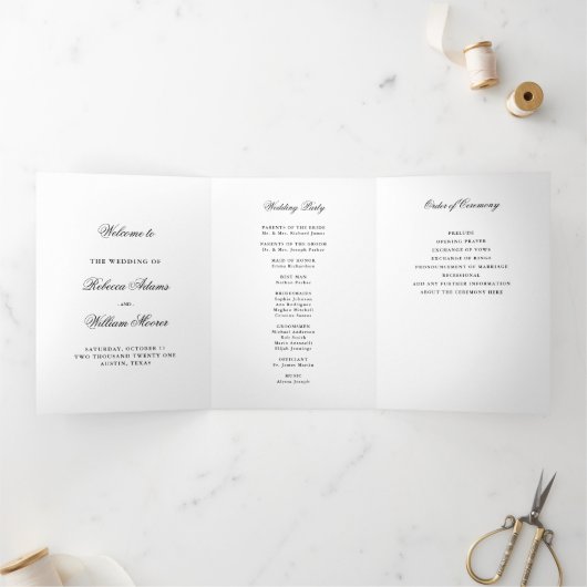 Moderne foto met overlay | Bruiloft Drieluik Programma (Binnen)