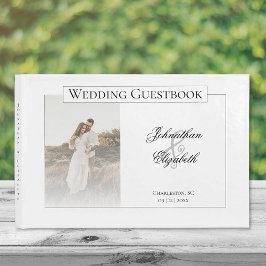 Moderne foto met overlay bruiloft gastenboek