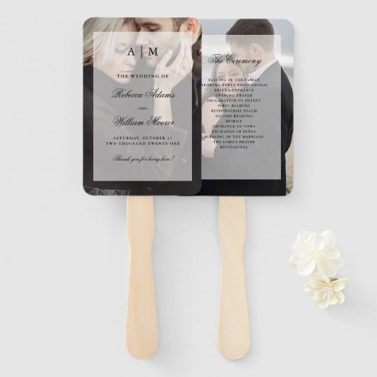 Moderne foto met overlay bruiloft handwaaier (Voorkant en achterkant)