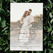 Moderne foto met overlay bruiloft kaart