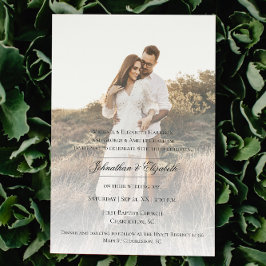 Moderne foto met overlay bruiloft kaart