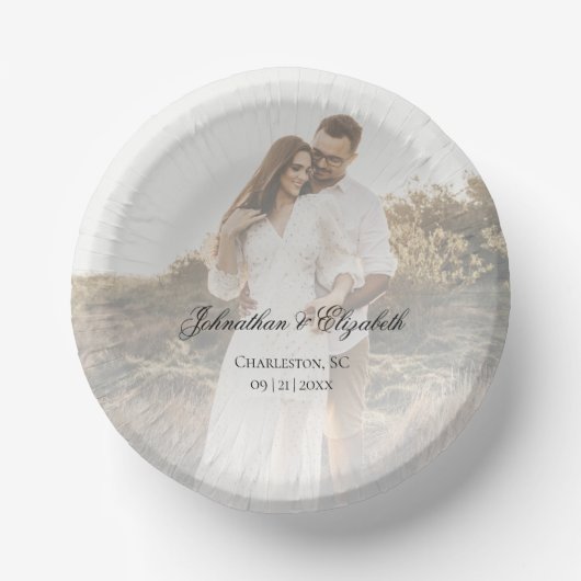 Moderne foto met overlay bruiloft papieren kommen (Voorkant)