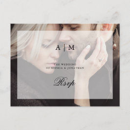 Moderne foto met overlay | RSVP-Briefkaart voor br Briefkaart