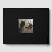 Moderne foto met zwarte overlay bruiloft gastenboek (Achterkant)