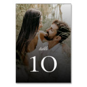 Moderne foto met zwarte overlay bruiloft kaart (Achterkant)