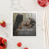 Moderne foto met zwarte overlay bruiloft servet (Insitu)