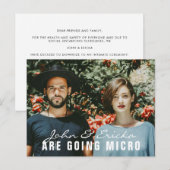 Moderne foto-micro-huwelijksaankondiging met verkl uitnodiging briefkaart (Voorkant / Achterkant)