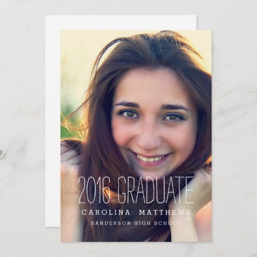 Moderne foto middelbare school 2016 afstudeerfeest kaart (Voorkant / Achterkant)