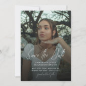 Moderne foto middelbare school eindexamen save the date (Voorkant)