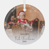 Moderne foto Mijn eerste kerstglas Ornament (Voorkant)