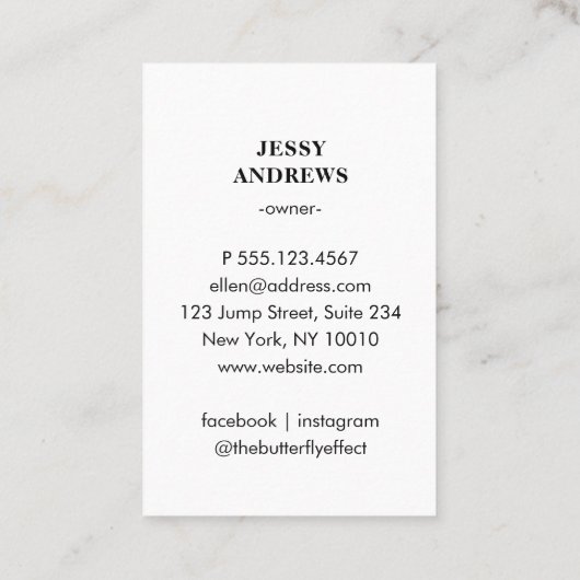 Moderne foto Minimal Beige Visitekaartje (Achterkant)