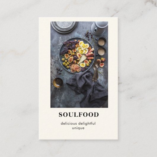 Moderne foto Minimal Beige Visitekaartje (Voorkant)