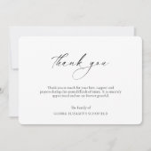 Moderne foto minimale elegante begrafenis bedankkaart (Voorkant)