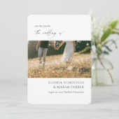 Moderne foto minimale elegante bruiloft save the date (Staand voorkant)