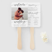 Moderne foto minimalistisch script welkom trouwen handwaaier (Voorkant en achterkant)