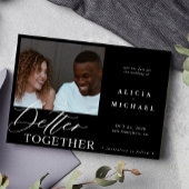 Moderne foto minimalistisch zwarte script kerkbrui save the date