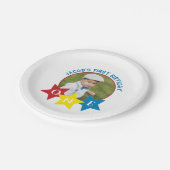 Moderne foto minimalistische 1e verjaardag papieren bordje (Gekanteld)