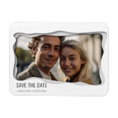 Moderne foto minimalistische bruiloft Bewaar de da Magneet (Horizontaal)