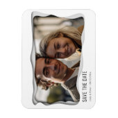 Moderne foto minimalistische bruiloft Bewaar de da Magneet (Verticaal)