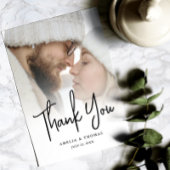 Moderne foto minimalistische bruiloft dank u kaart