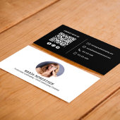 Moderne foto minimalistische QR-code sociale media Visitekaartje
