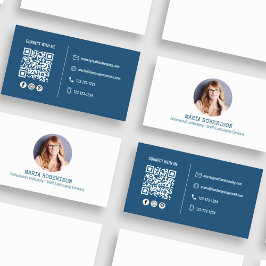 Moderne foto minimalistische QR-code sociale media Visitekaartje