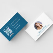 Moderne foto minimalistische QR-code sociale media Visitekaartje