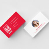 Moderne foto minimalistische QR-code sociale media Visitekaartje