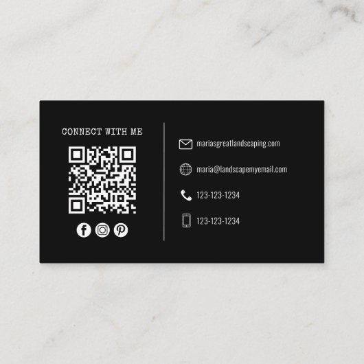 Moderne foto minimalistische QR-code sociale media Visitekaartje (Achterkant)