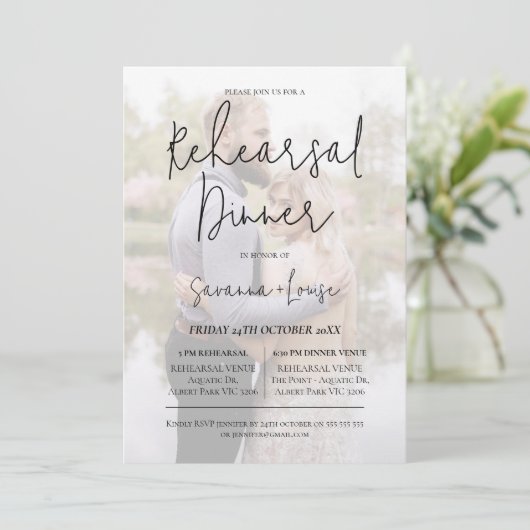 Moderne foto minimalistische repetitie diner kaart (Staand voorkant)