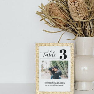 Moderne foto minimalistische trouwinrichting kaart