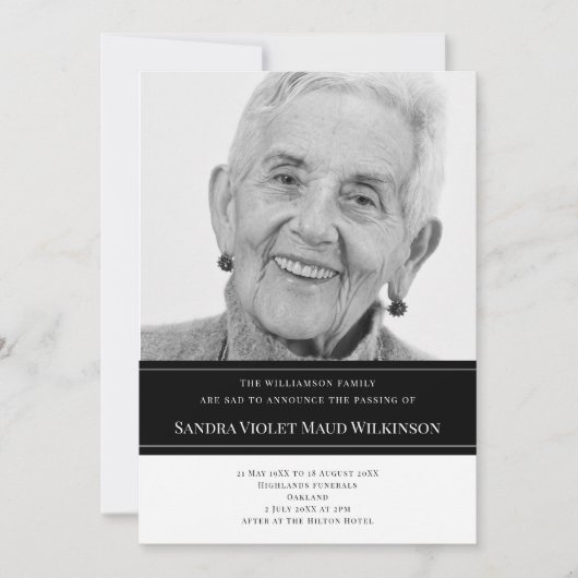 Moderne foto minimalistische viering van het leven kaart (Voorkant)