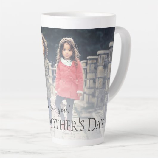 Moderne foto Moederdag Latte Mok (Rechterhoek)