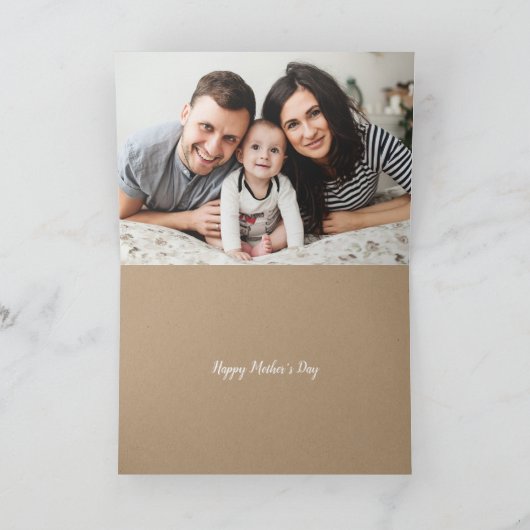 Moderne foto-Moederdag voor vrouw en moeder Kaart (Binnen)