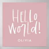 Moderne foto monogram familie girly roze en wit poster (Voorkant)